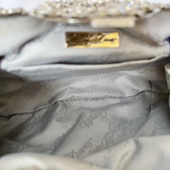 Vintage Whiting & Davis Silver Ombre Metal Mesh Crystal Wedding Evening Bag - Picture 5 of 10